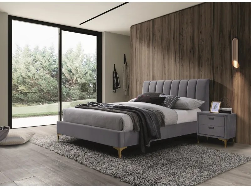 Pat tapitat Culoare gri, MIRAGE VELVET 160 x 200 cm