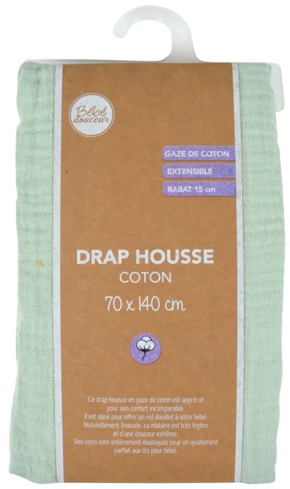 Cearceaf pentru copii din muselină pentru pătuț cu elastic 70x140 cm – Bébé Douceur