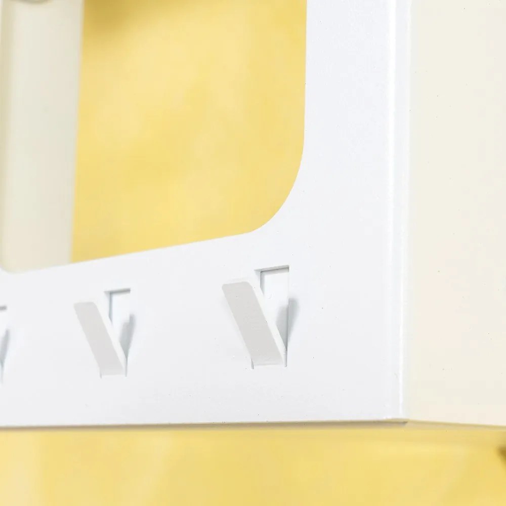 Cuier de perete alb cu raft din oțel 100 cm Luno Small – Spinder Design