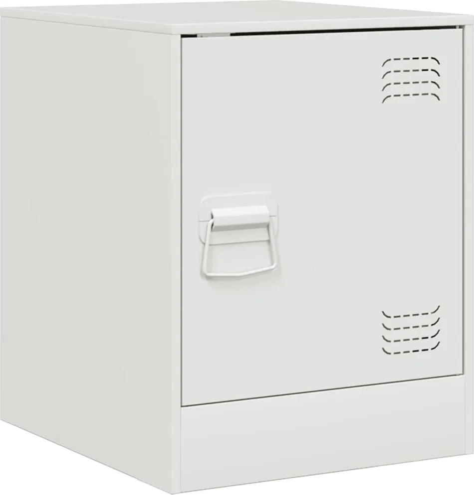 vidaXL Noptieră, alb, 34,5x39x44 cm, oțel