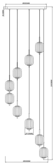 Zuma Line 003064-034749 - Lustru LED suspendat pe cablu AKARI LED/55W/230V, Ø 63 cm, auriu