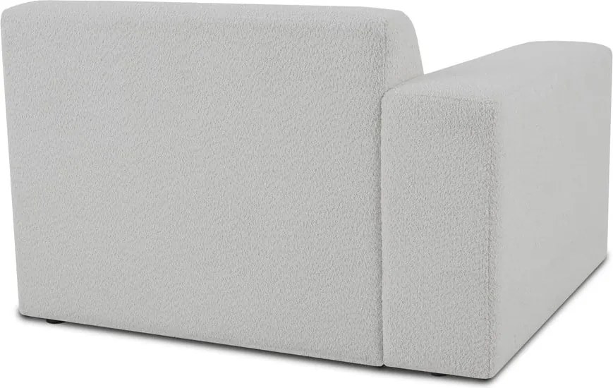 Modul pentru canapea alb cu tapițerie din stofă bouclé (cu colț pe partea stângă ) Roxy – Scandic