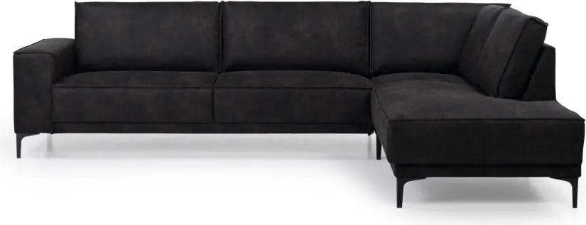 Colțar gri antracit cu tapițerie din imitație de piele (colț pe partea dreaptă) Copenhagen – Scandic