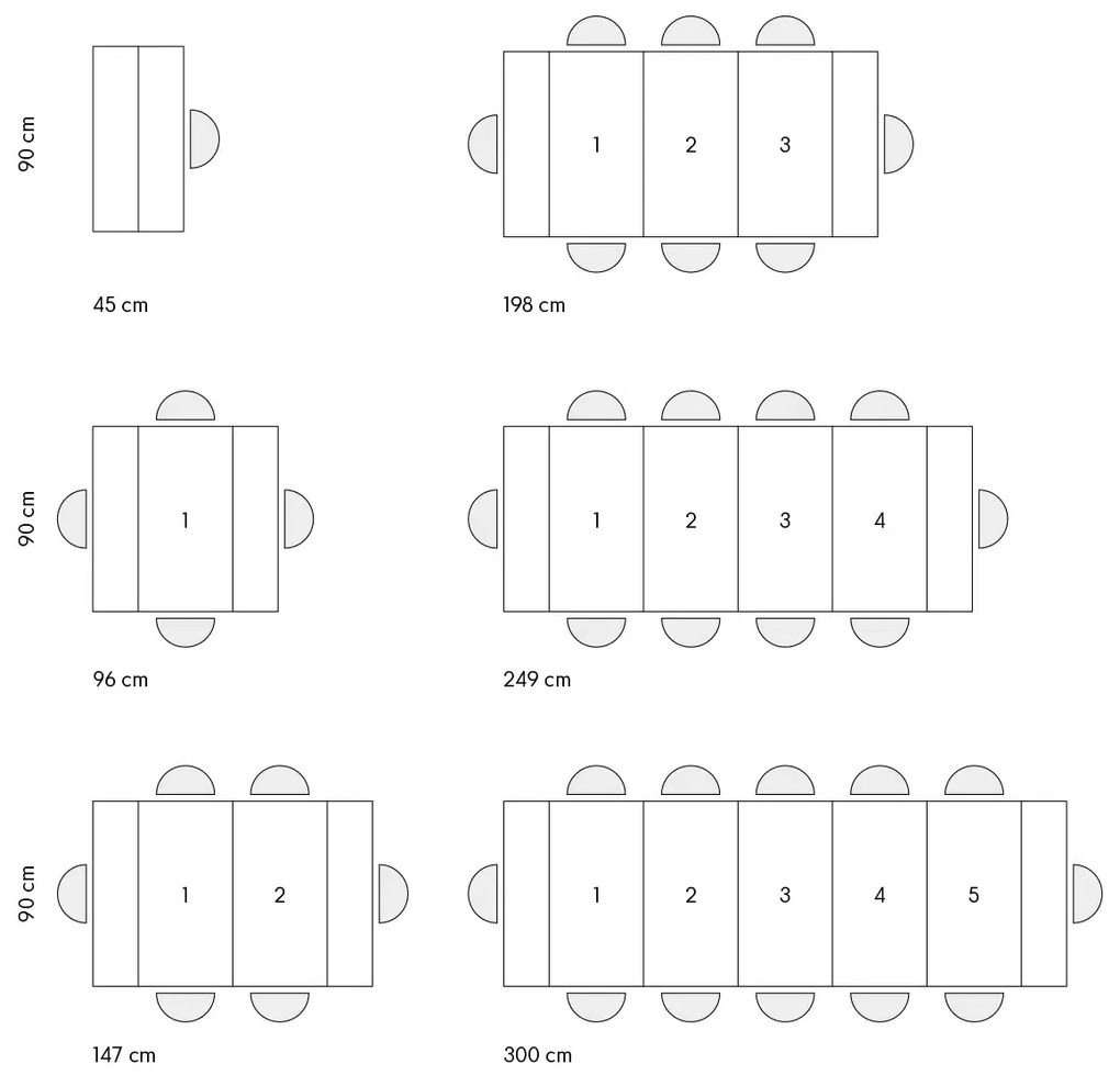 Consola extensibila tip masa ADELLE - ALB FRASIN - 300 cm/90 cm /76 cm - 12