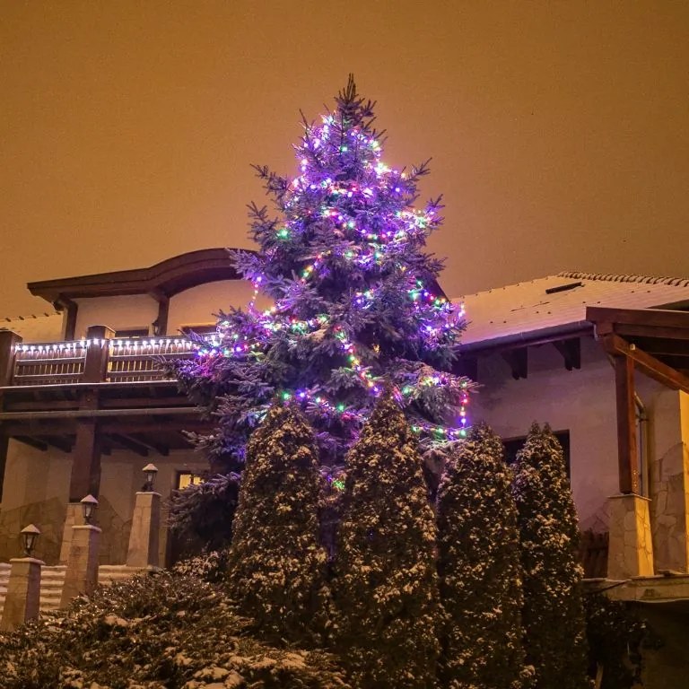 Lumini de Crăciun 20 m, 200 LED-uri, colorat, cablu verde