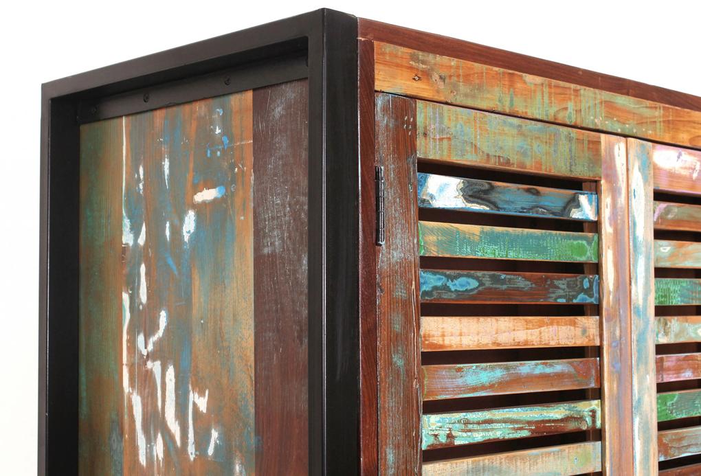 Dulap din lemn reciclat Fiume multicolor 90 x 45 x 180 cm