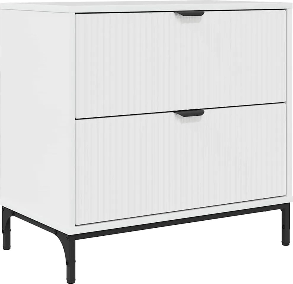 vidaXL Noptieră Alb foarte lucios 63.5 x 36 x 61 cm Lemn compozit