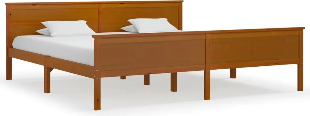 vidaXL Cadru de pat, maro miere, 200x200 cm, lemn masiv de pin