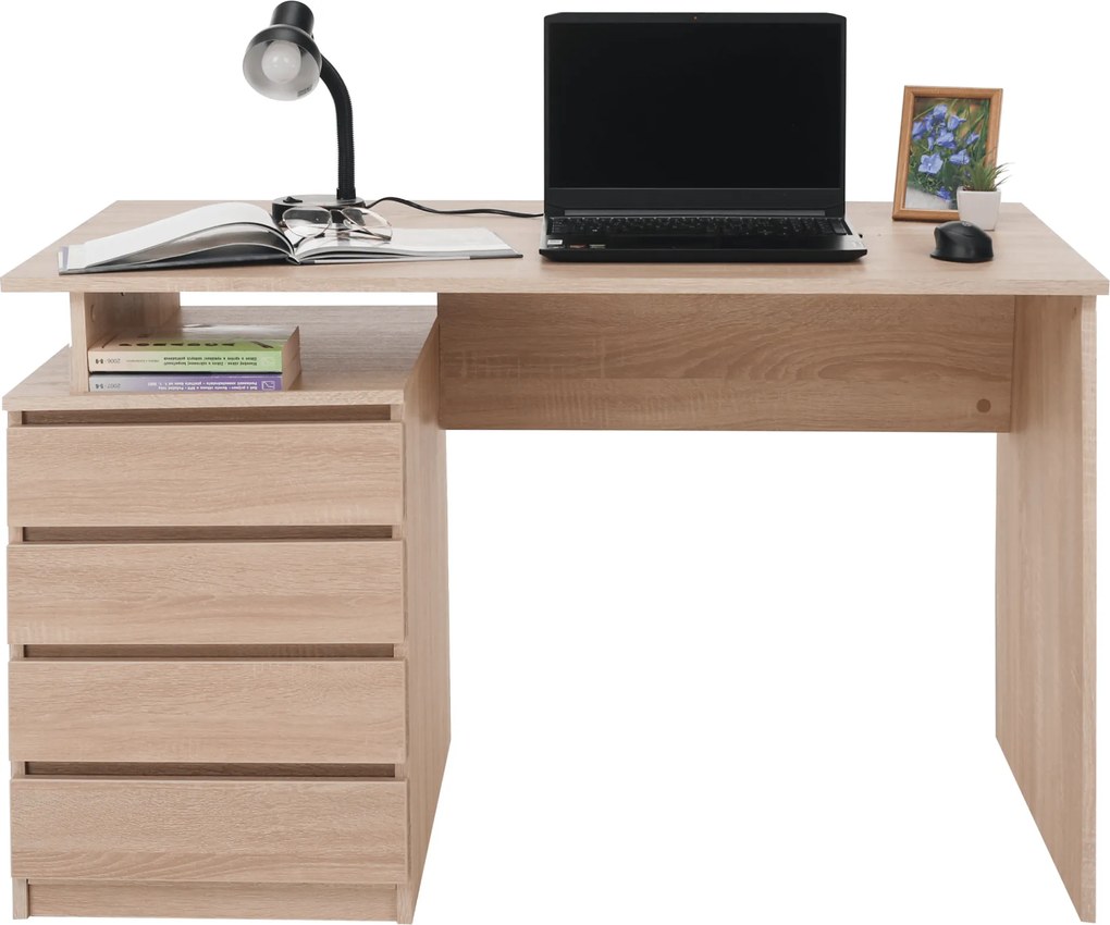 Masă PC, stejar sonoma, HANY NEW