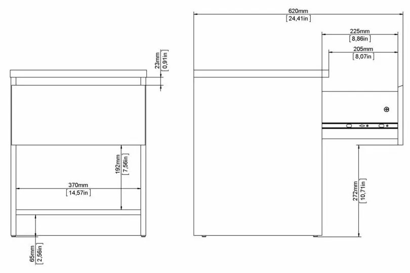 Noptieră albă Naia - Tvilum