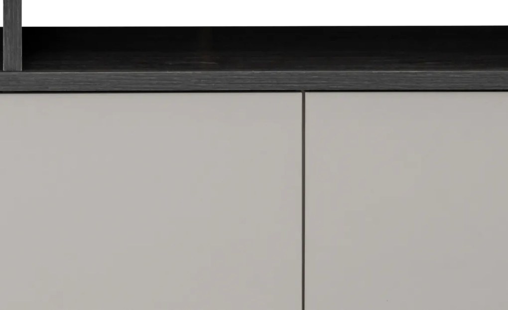 Mobila Living modern, casmir bej inchis stejar grafit, 210 cm lungime x35 cm adancime, suspendata- prindere perete, usi deschidere prin apasare-push