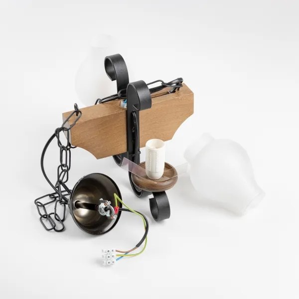 Lustră pe lanț Brilagi QUEEN 2xE14/40W/230V fag/nuc