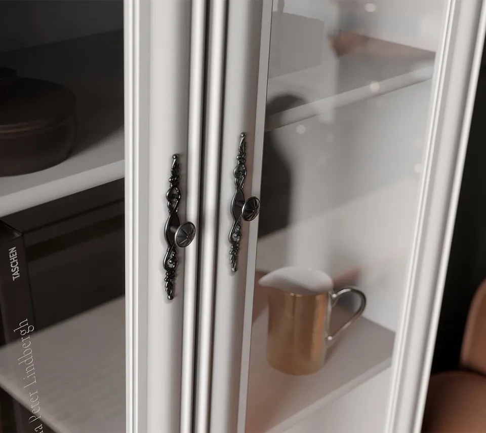 Vitrina Idento, 2 Usi 1 Sertar, H 210 CM, MDF Alb Alpin