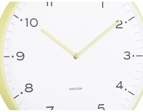 Karlsson 6011GR design ceas de perete galben, diametru 40 cm