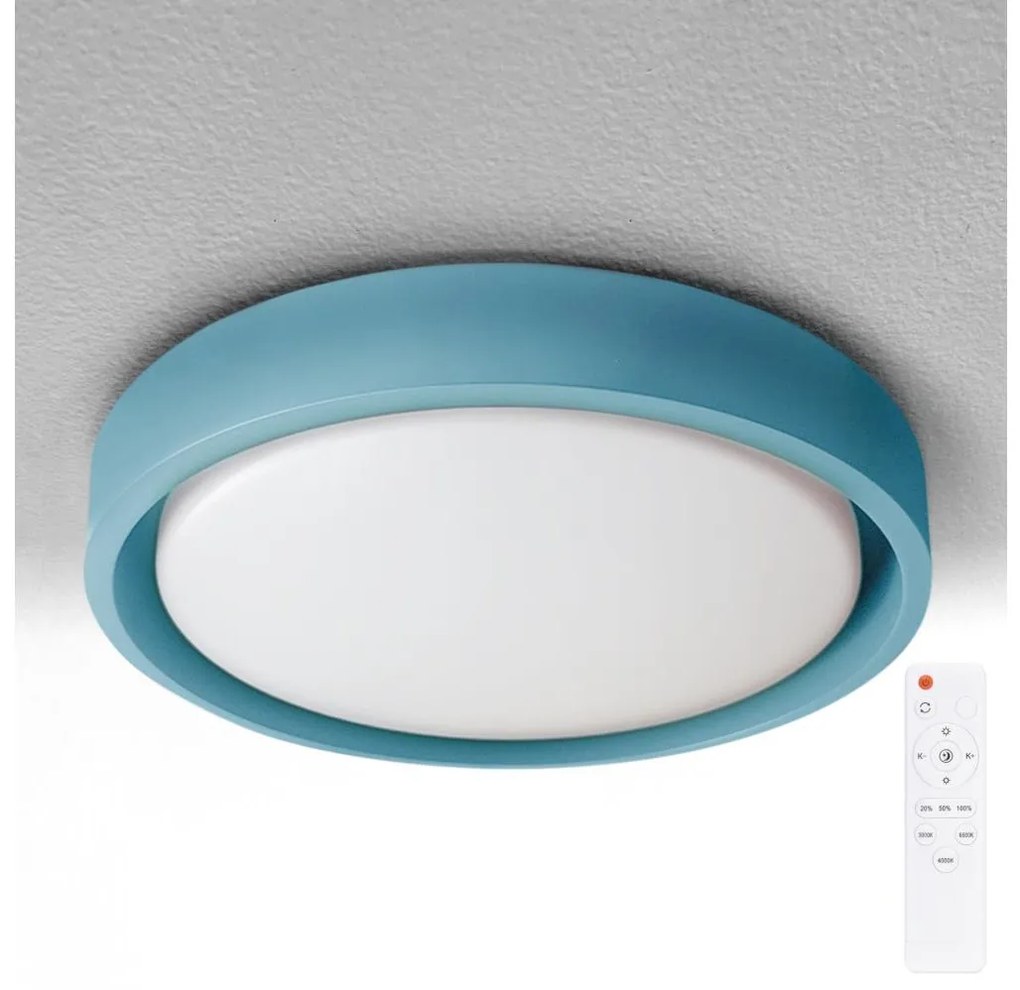 Brilagi-LED Plafonieră LED dimabilă MATTEO, 48 W, 230 V, 3000-6500K, Ø 41 cm, turcoaz + telecomandă