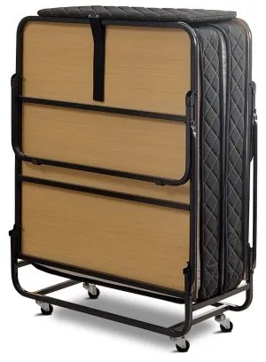 Pat metalic pliabil HERON, 90 x 204 cm, pentru o persoană, cu saltea, alb