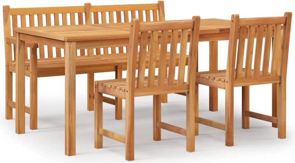vidaXL Set mobilier pentru grădină, 4 piese, lemn masiv de tec