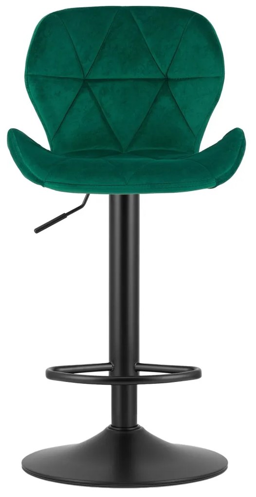 Scaun de bar cu picior negru WEST VELVET, verde
