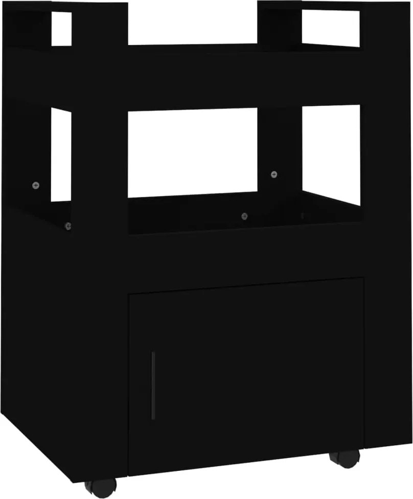 vidaXL Cărucior de bucătărie, negru, 60x45x80 cm, lemn prelucrat