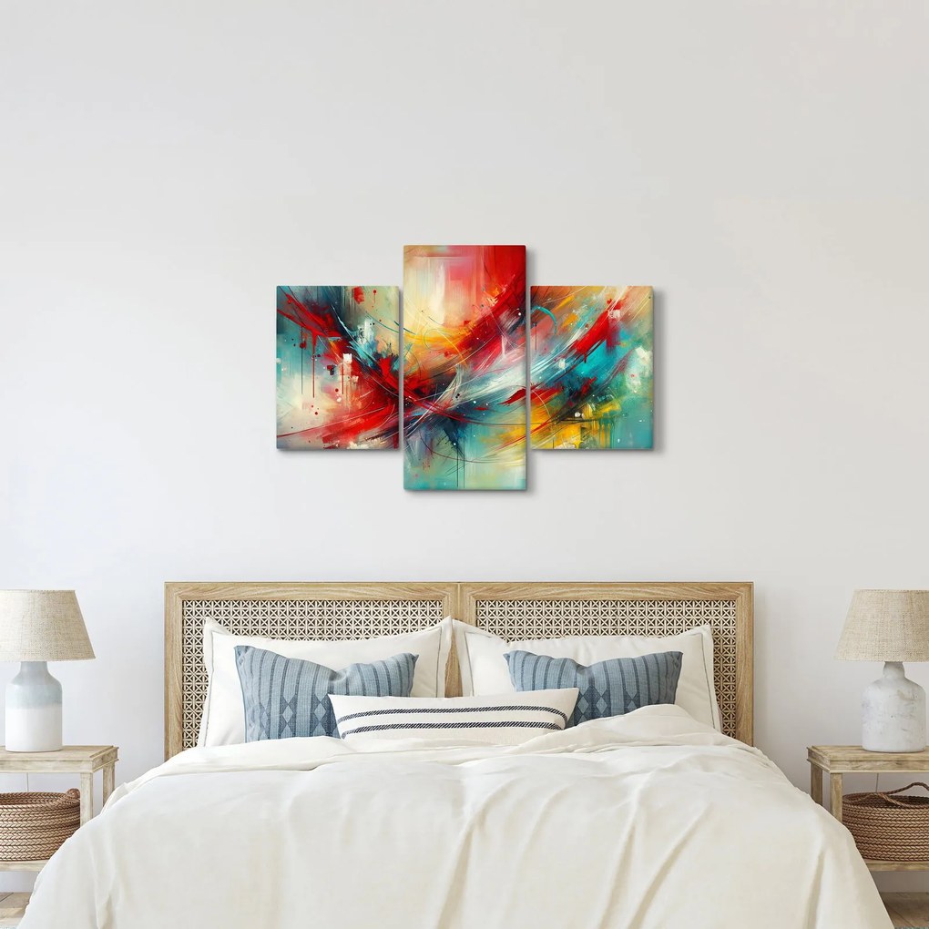 Tablou – Abstracție cu roșu (90x60 cm)