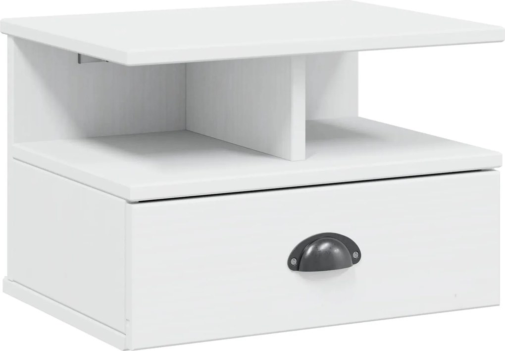 vidaXL Dulap de noapte Hill Alb 40 x 31 x 27 cm Lemn de pin masiv