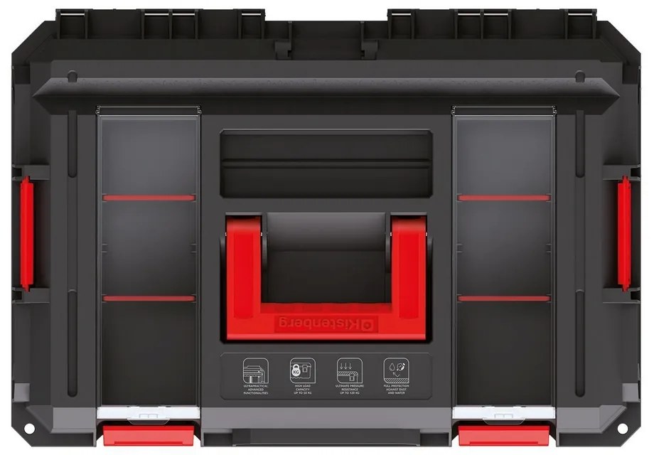 Cutie de scule A, 16 inch, organizator, negru