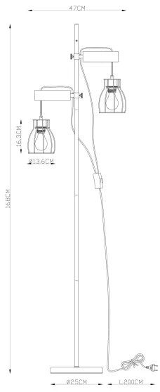 Globo 15326-2SN - Lampadar MINA 2xE27/40W/230V