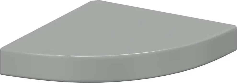 vidaXL Raft colțar de perete, gri extralucios, 25x25x3,8 cm, MDF
