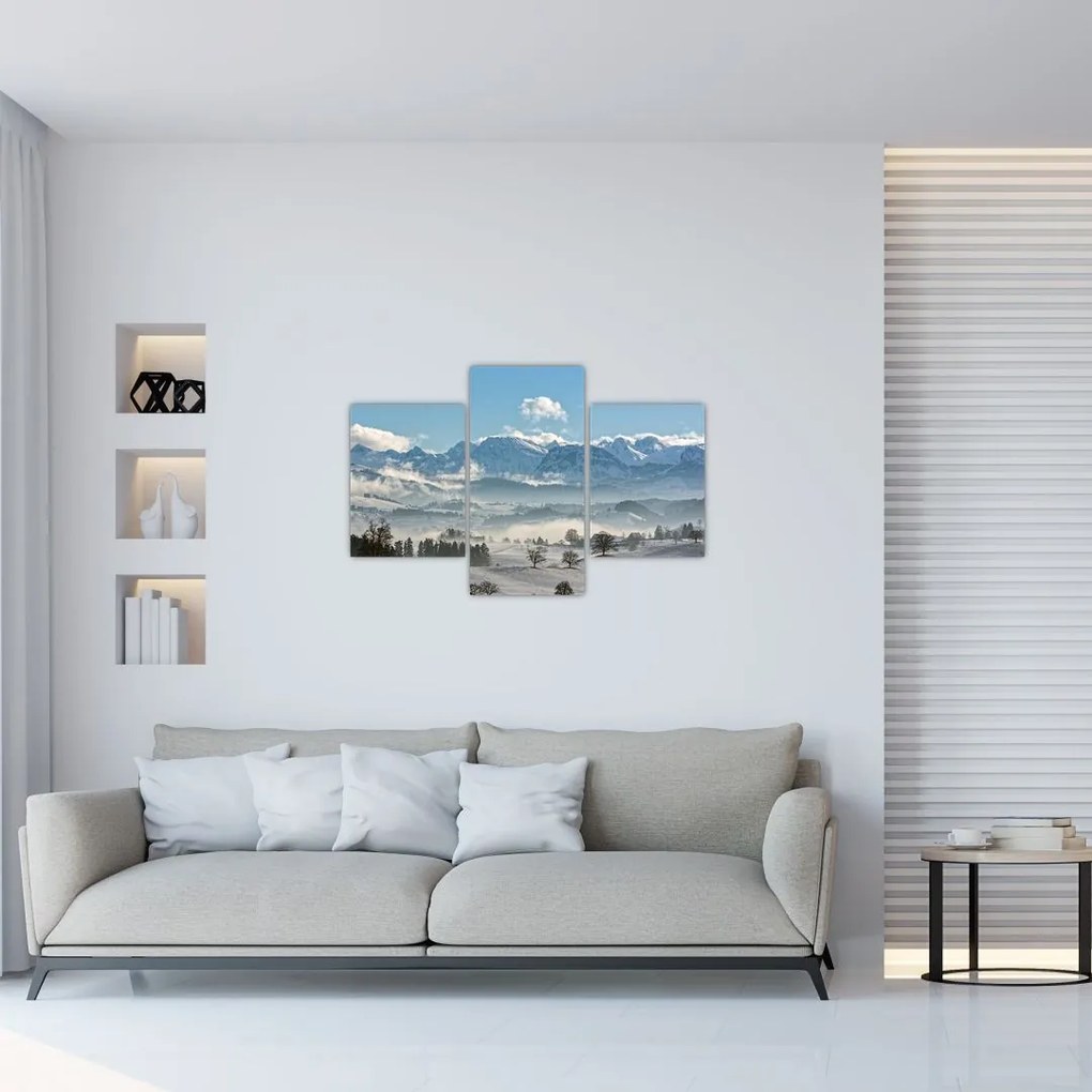 Tablou cu munții înzăpeziți (90x60 cm)