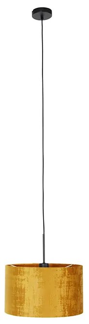 Lampă modernă cu pandantiv neagră cu abajur galben 35 cm - Combi