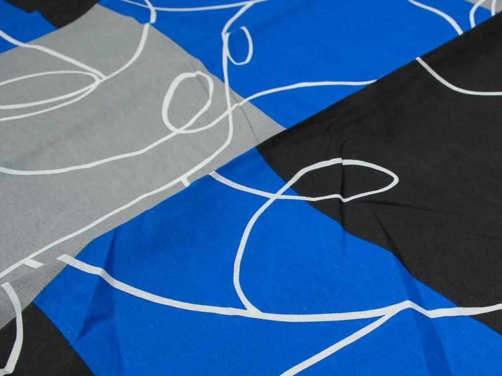 Lenjerie de pat creponata SQUARE albastru Dimensiune lenjerie de pat: 70 x 90 cm | 140 x 200 cm