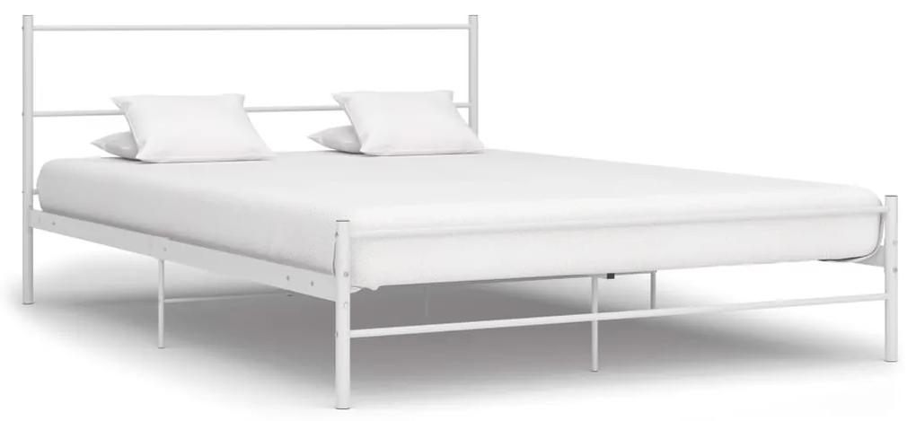 284694 vidaXL Cadru de pat, alb, 120 x 200 cm, metal