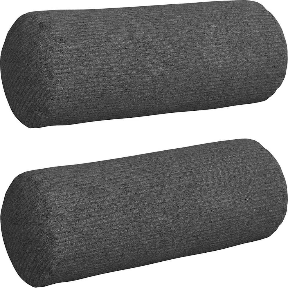 vidaXL Perne Bolster 2 pcs Gri închis Ø 15 x 40 cm