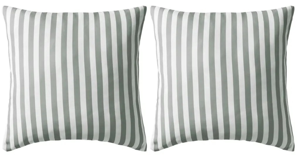 vidaXL Perne de exterior, 2 buc, imprimeu dungi, 45 x 45 cm, gri