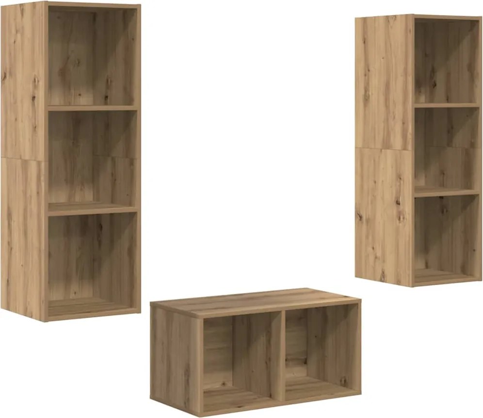 vidaXL Set comodă TV Stejar Artizanal 37 x 37 x 107 cm Lemn compozit