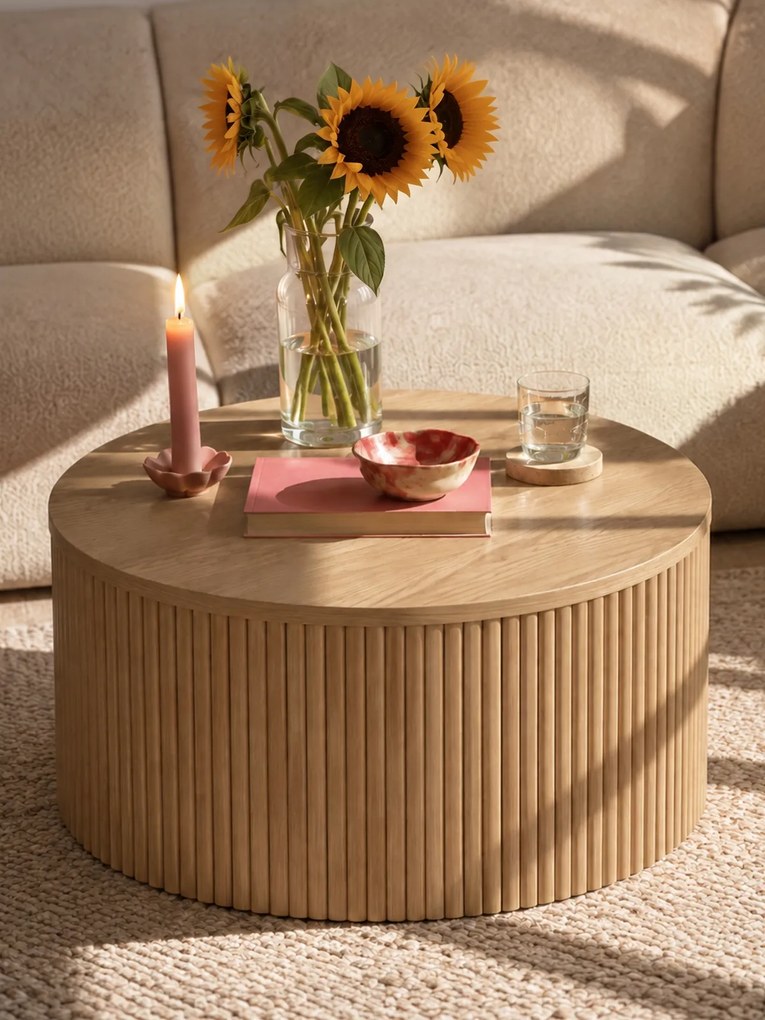 Măsuță de cafea rotundă Tamis 80 cm - natur