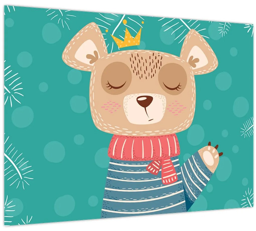 Tablou - Ursulețul fluturând labuța (70x50 cm)