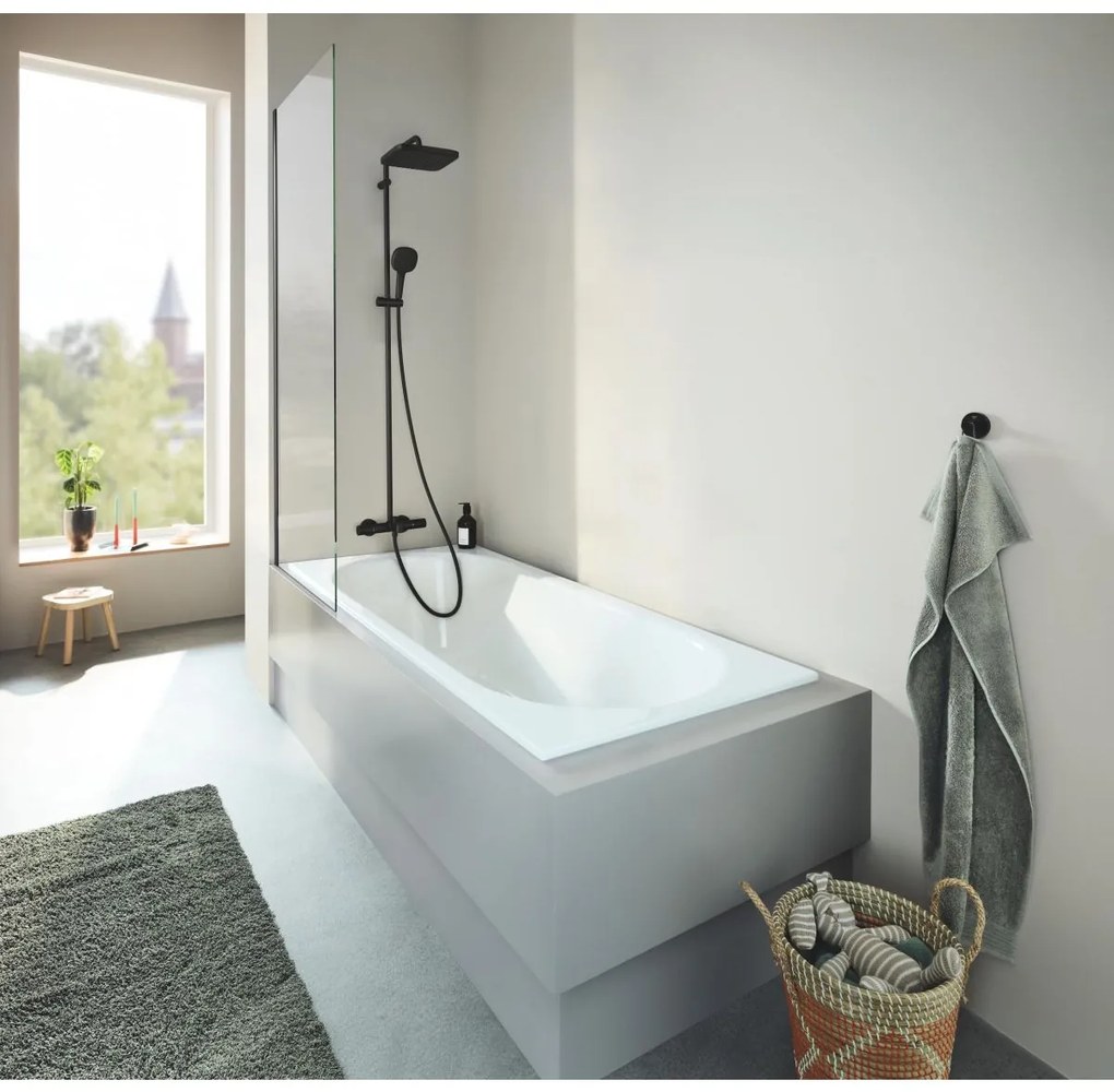 Grohe Vitalio Comfort set cada si dus perete cu termostat da negru 269842431