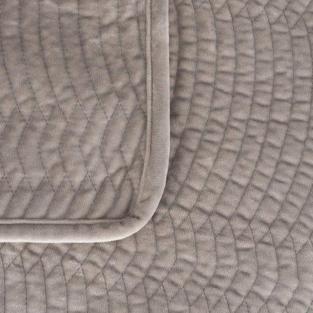 Cuvertură gri matlasată din catifea 230x260 cm – Ixia