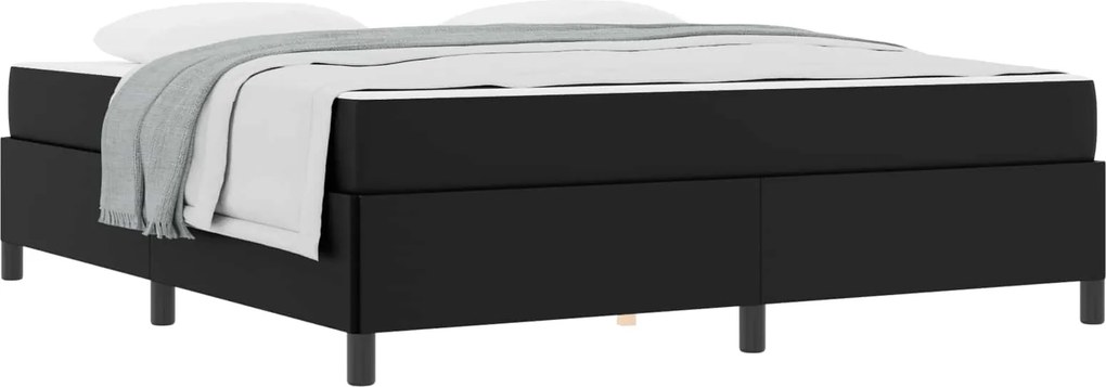 vidaXL Cadru de pat cu saltea Negru 180 x 200 cm țesătură