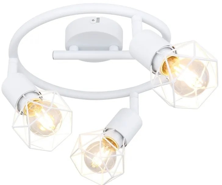 Plafoniera cu 3 spoturi design industrial XARA I alb 23cm