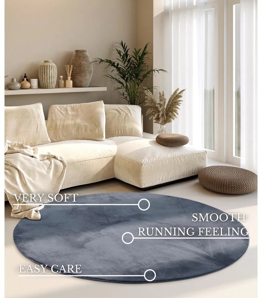 Covor gri antracit rotund ø 200 cm Leon – Villeroy&amp;Boch