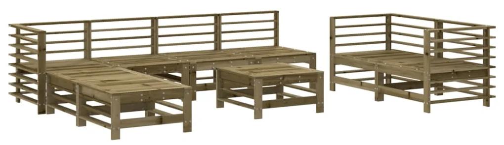 3186304 vidaXL Set mobilier de grădină, 9 piese, lemn de pin tratat