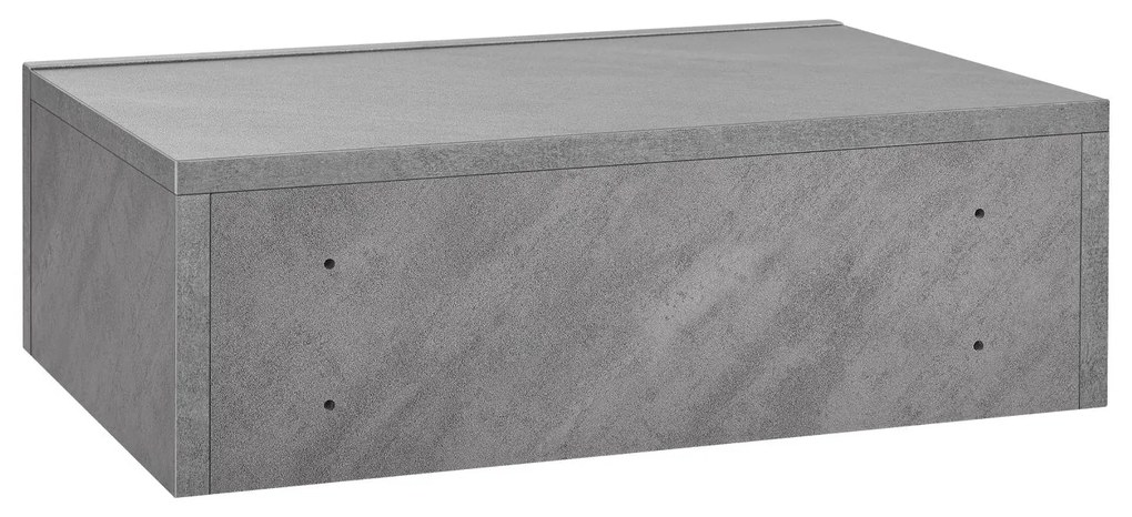 Noptiera montata pe perete 46x30x15 cm cu sertar, aspect beton