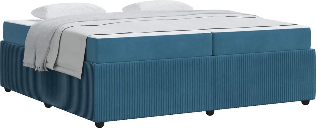 vidaXL Cadru de pat cu saltea albastru 200 x 200 cm țesătură