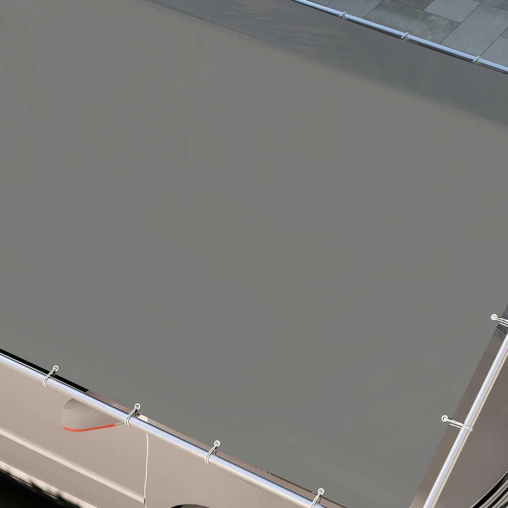 Outsunny Acoperiș Carport 10 x 20 ft, Husă de Schimb Rezistentă la UV cu Corzi Elastice, Gri Închis | Aosom Romania