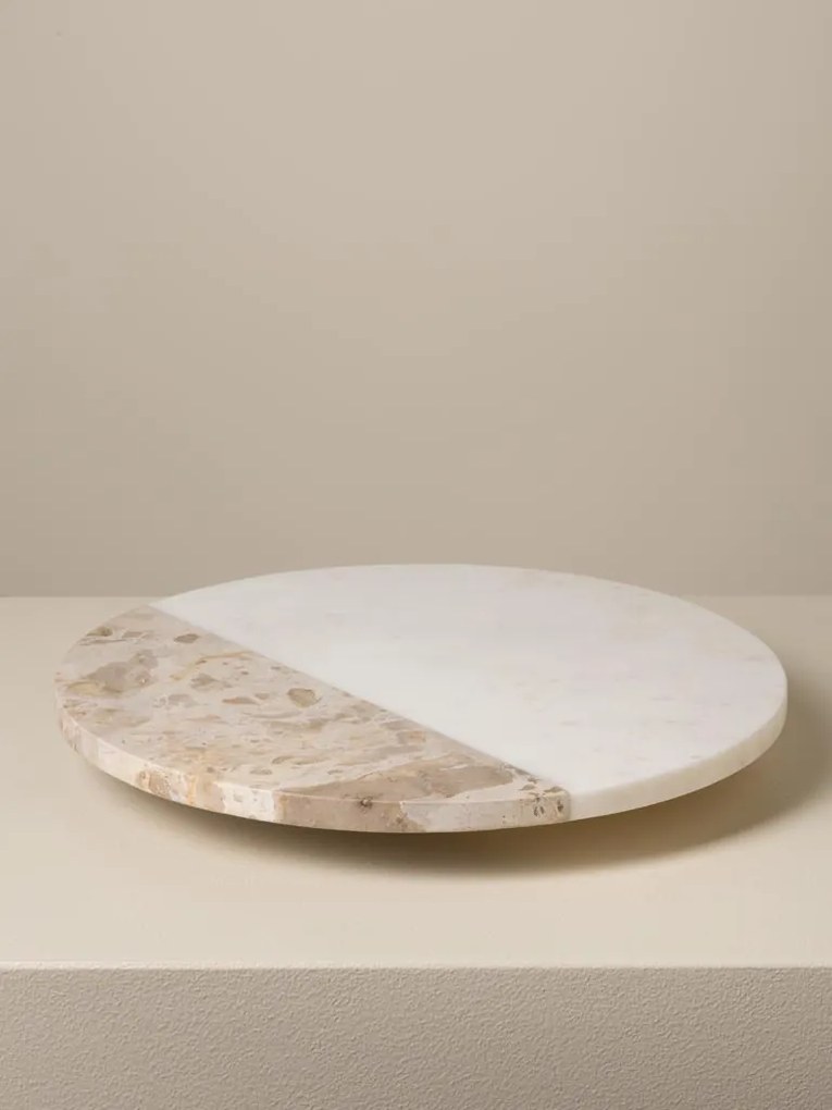 Platou rotativ din marmură, Ø35,5 cm, "Sand"