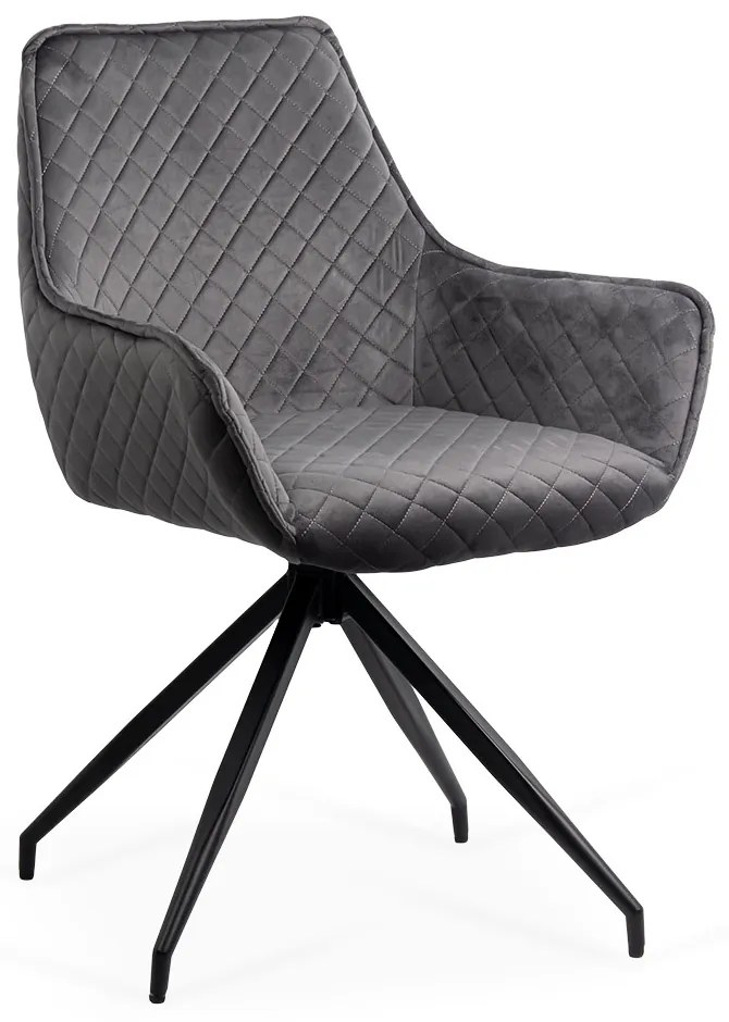 Scaun rotativ pentru living din catifea BUC 0223 gri