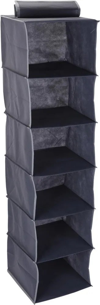 Organizator pentru haine si incaltaminte, 6 compartimente, 30x120 cm, Gri