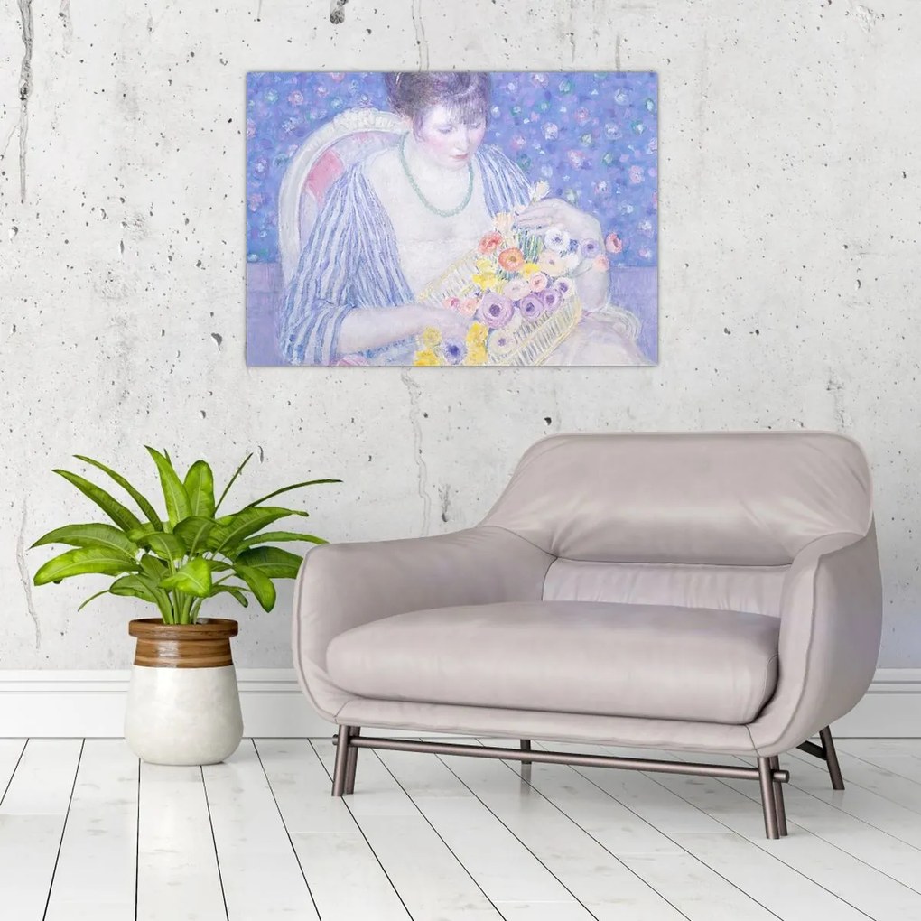 Tablou - Frederick Carl Frieseke, The Basket of Flowers, reproducere (70x50 cm)